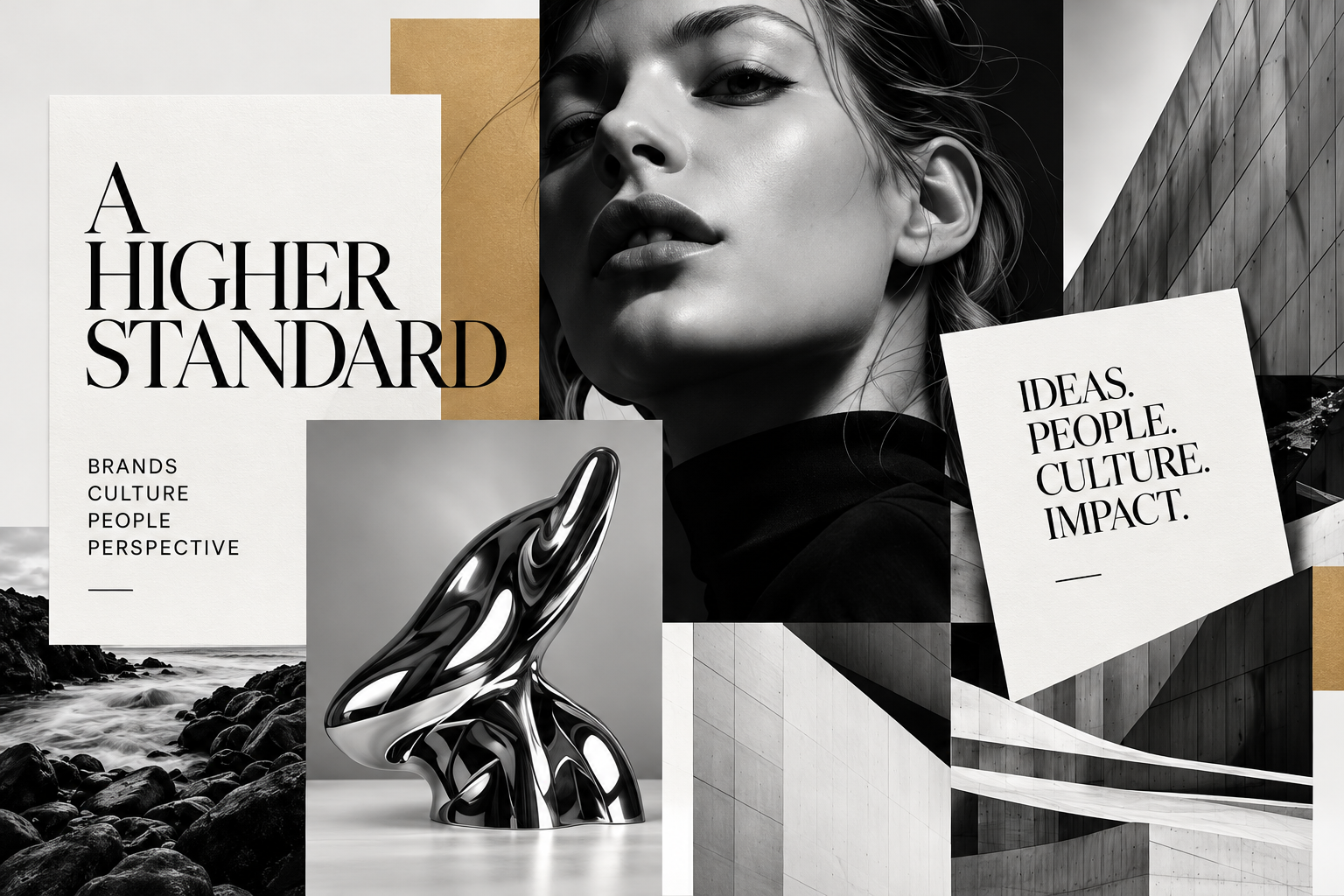 Black and white luxury fashion editorial